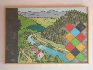 Norsk landskab. 44x66 cm